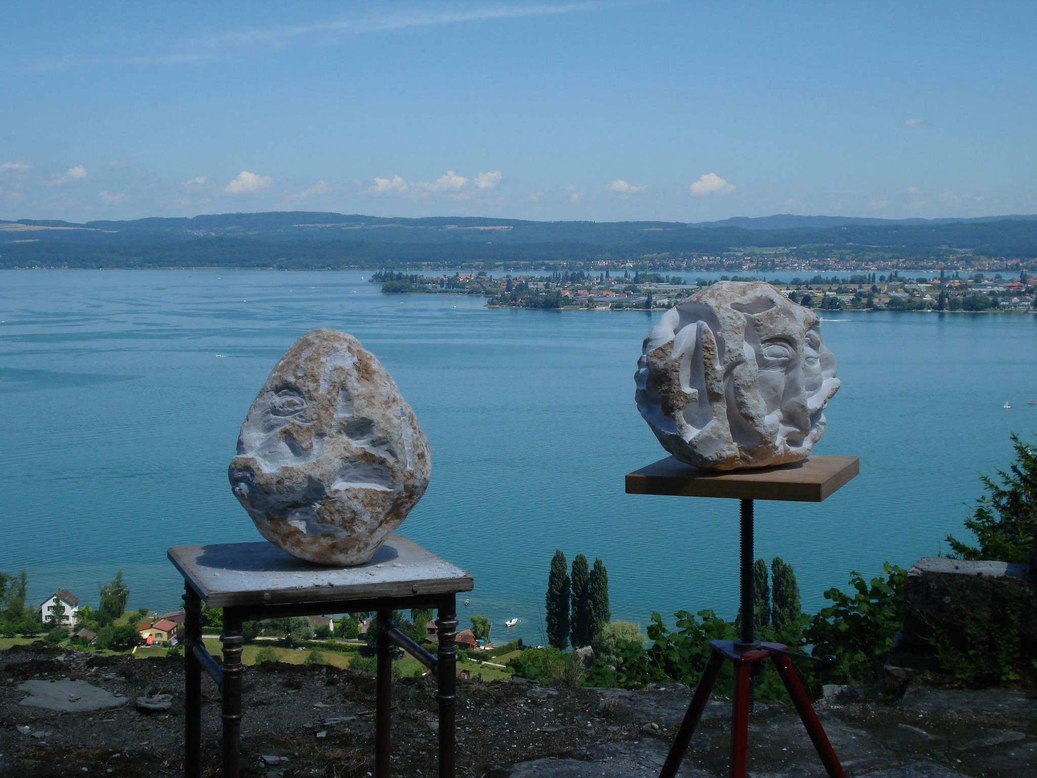 Blick auf den Untersee von der
Burgruine Sandegg 
oberhalb Mannenbach - Schweiz